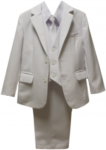 BOYS SUITS W/ LONG TIE (WHITE)